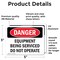 Signmission Equipment Being Serviced Do Not Operate Danger Sign, Vinyl Decal, 5in W x 3.5in L, 2PK OS-2PACK-DS-D-35-L-1739 - alternate 3